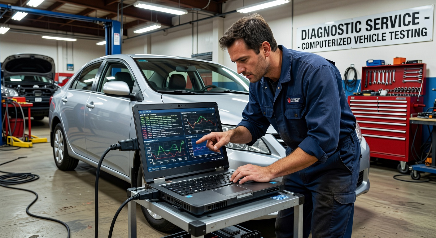 Vehicle diagnostic scan in progress